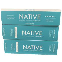 Native Whitening Wild Mint Toothpaste – Fluoride-Free Natural Formula – 3 Pack – Free Shipping & Pickup