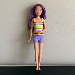Mattel Barbie Skipper Doll Babysitters Inc Brown Purple Hair Striped Romper