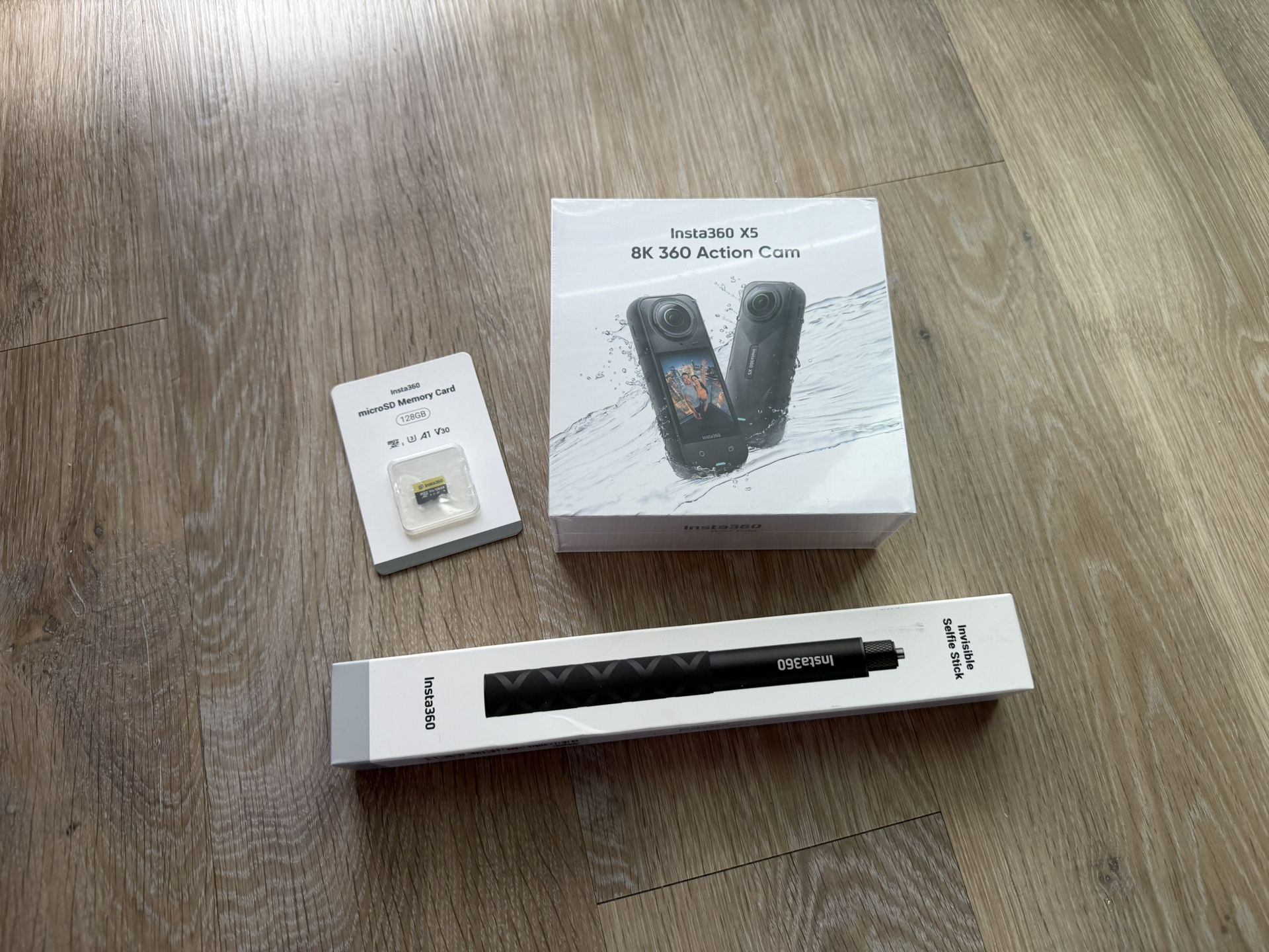 Insta360 X5 Brand New Factory Sealed With Invincible Stick And 125G Memory Card 