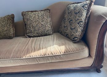 Couch chaise love seat with decorative pillows