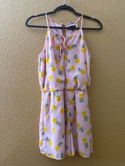 Pink Pineapple Print Romper