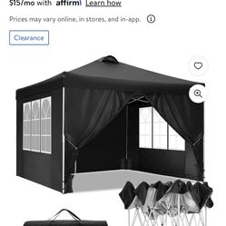 Canopy & 3 Black Tables Available 