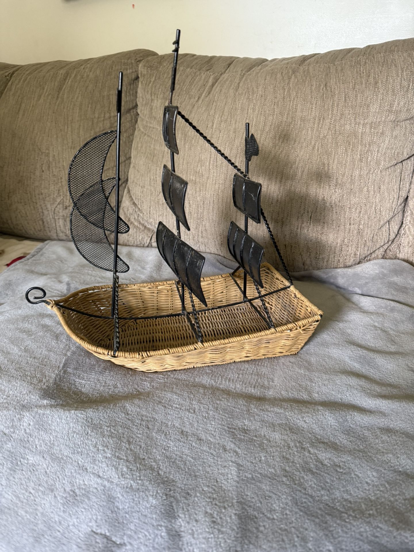 Ship Themed Accent Basket