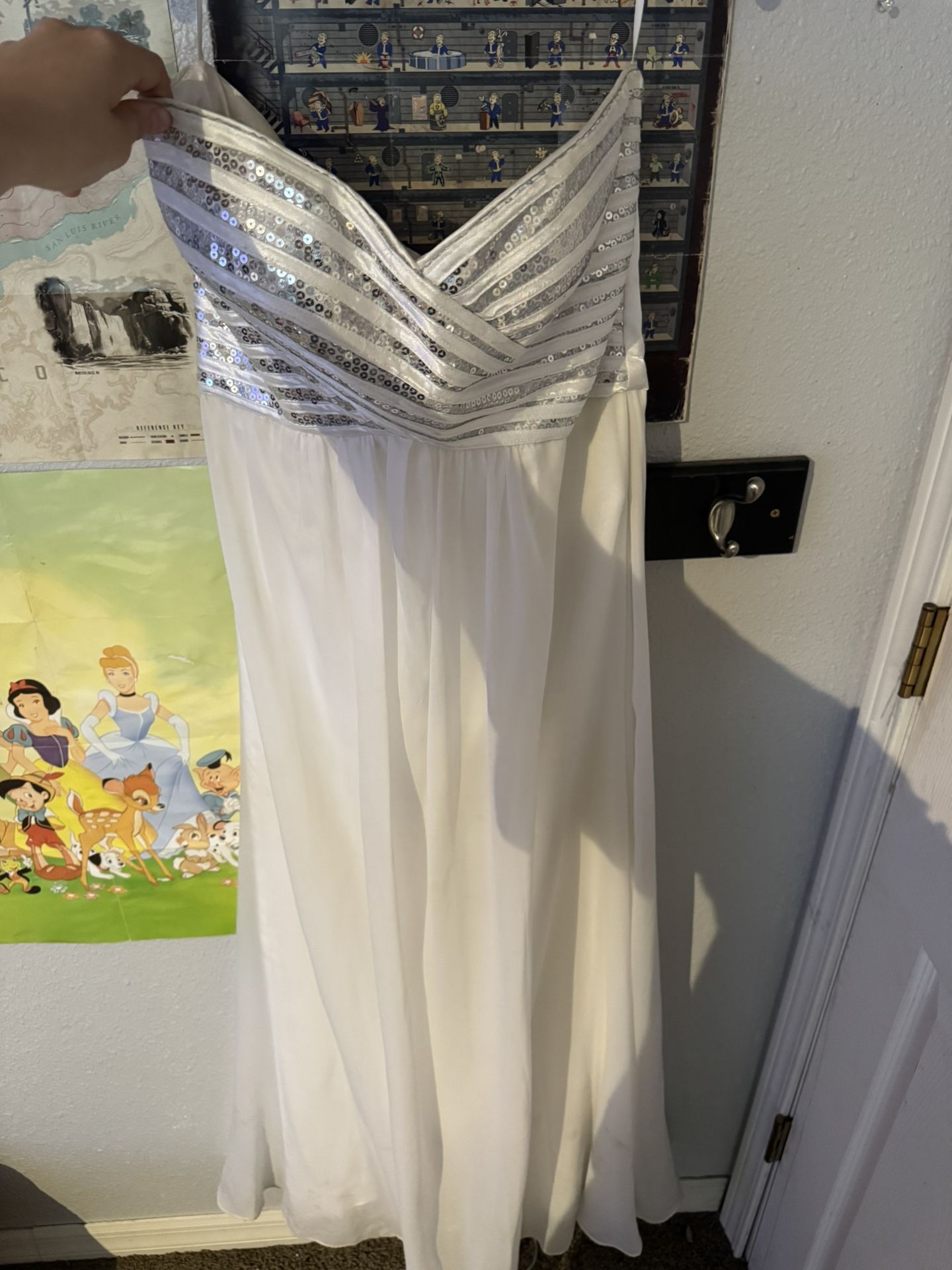 White Floor Length Dress