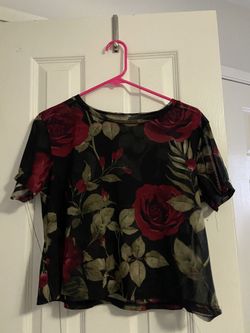 See thru rose shirt