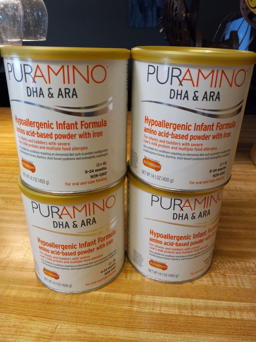 PURAMINO infant Formula Powder 14 1 Oz Cans. Lot Of 4.