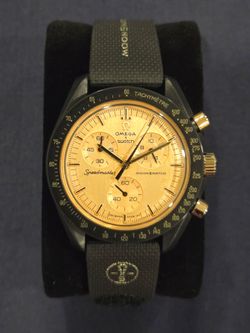 Men's Watch - Speedmaster / Gold Color Dial / Plastic Housing / Black Velcro Bracelet