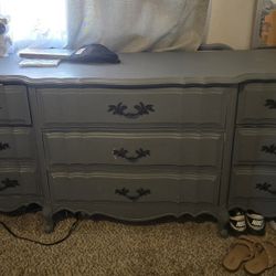 Antique Solid Wood Dresser And Night Stands