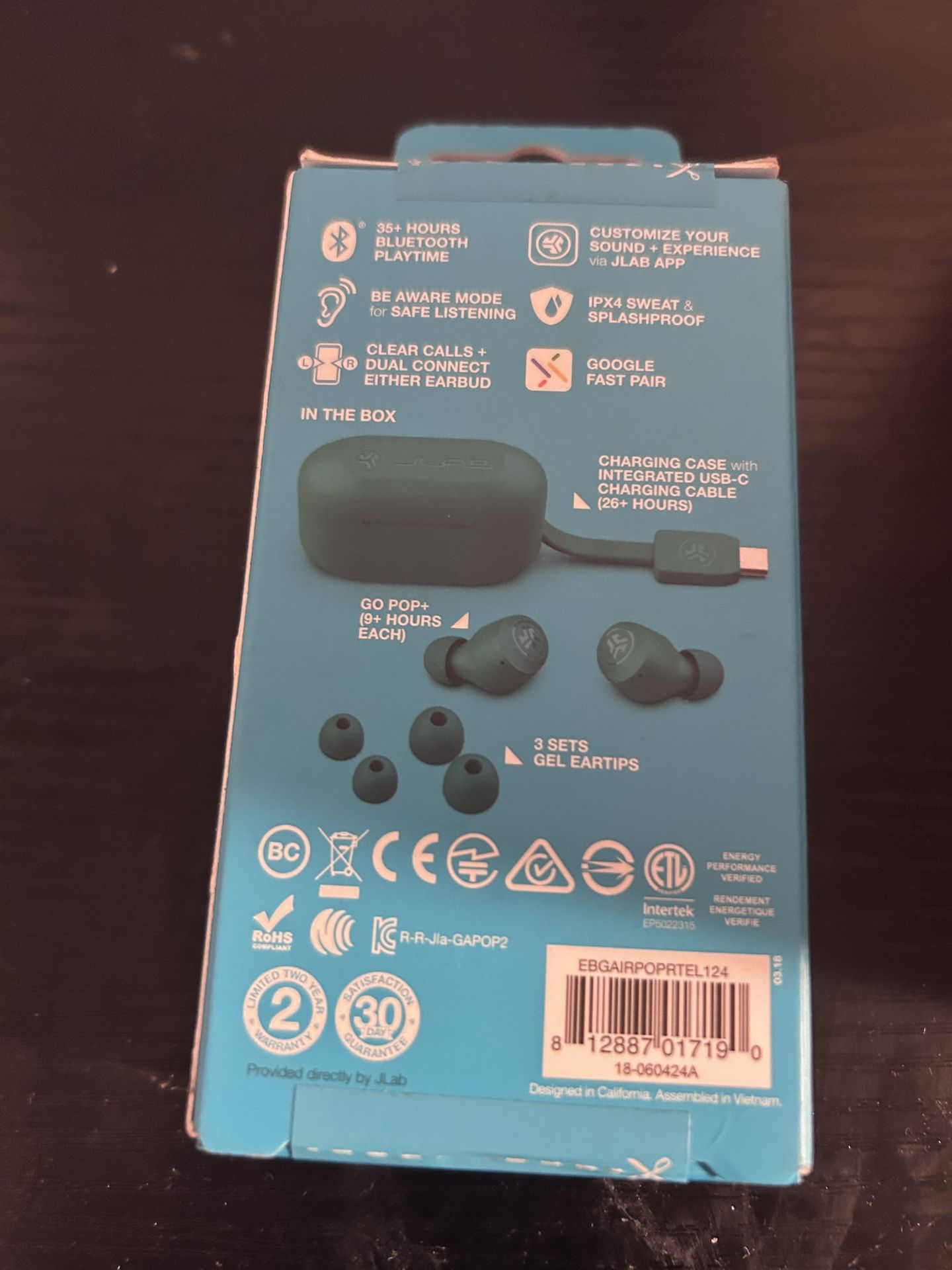 Brand New JLab Go Pop Wireless Earbuds In teal