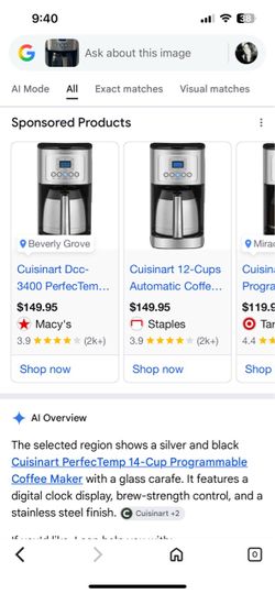Cuisinart programmable coffee machine