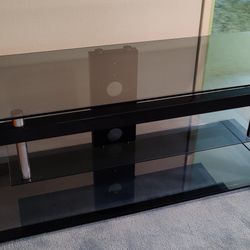 Init Brand Black Glass TV Stand for TVs up to 55"