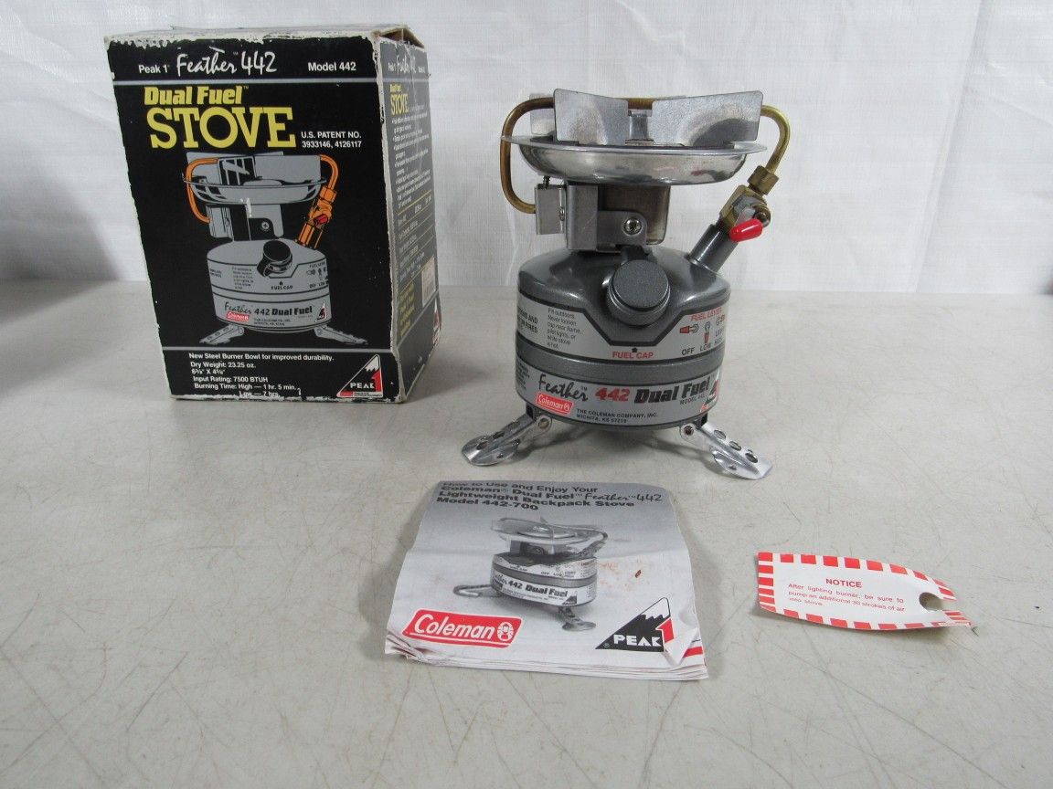 Coleman Peak 1 Feather Model 442 Dual Fuel Camping Outdoor Stove
