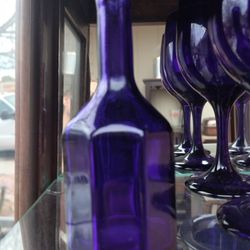 Wheaton Cobalt Blue Glass Bottle Vase Vintage Antique 