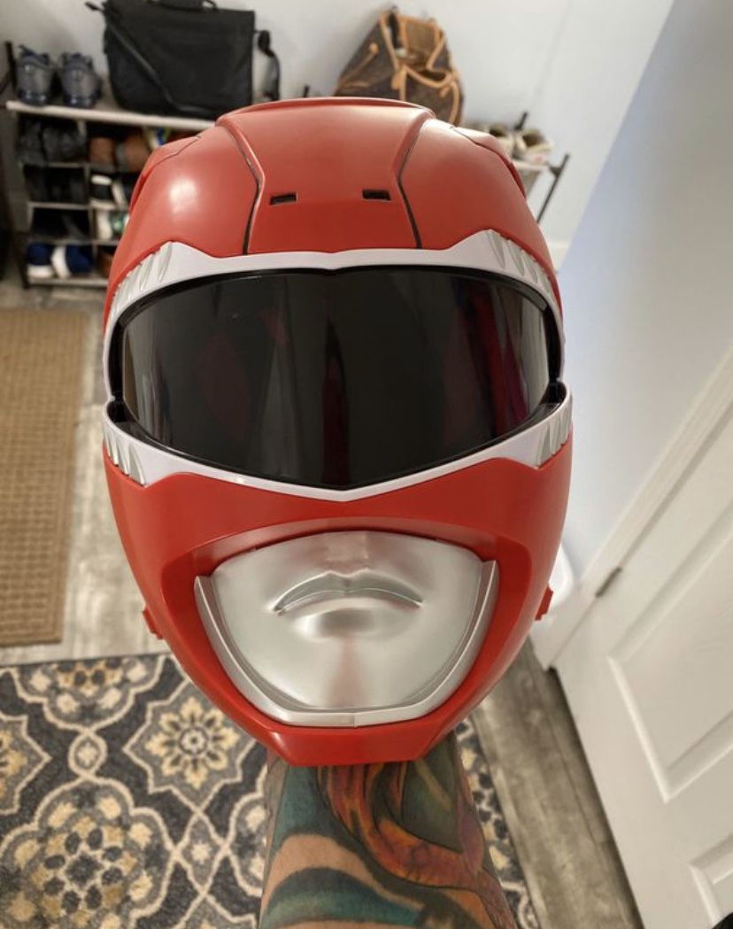 Red ranger helmets and costume includes gloves also