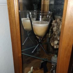 Glass Candle Holders (2)