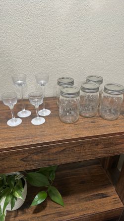 Mason Jars and  glass candle holders