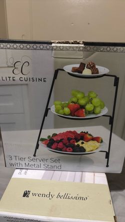 3 tier server set with metal stand