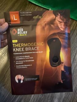 Red Relief thermogenic knee brace in size Large