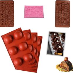 7 Pieces Silicone Molds for Chocolate- Includes Letter Molds, Number Molds and candy molds silicone shapes- Easy to Use and simple to clean -Nonstick 