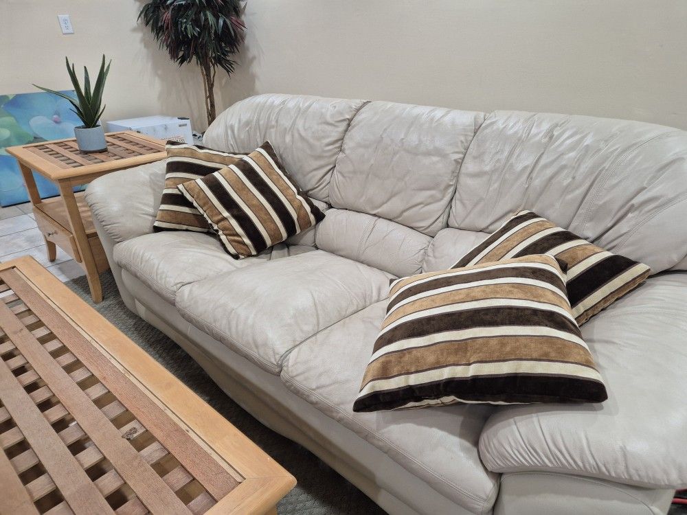 Tan 3-seater sofa (have two)