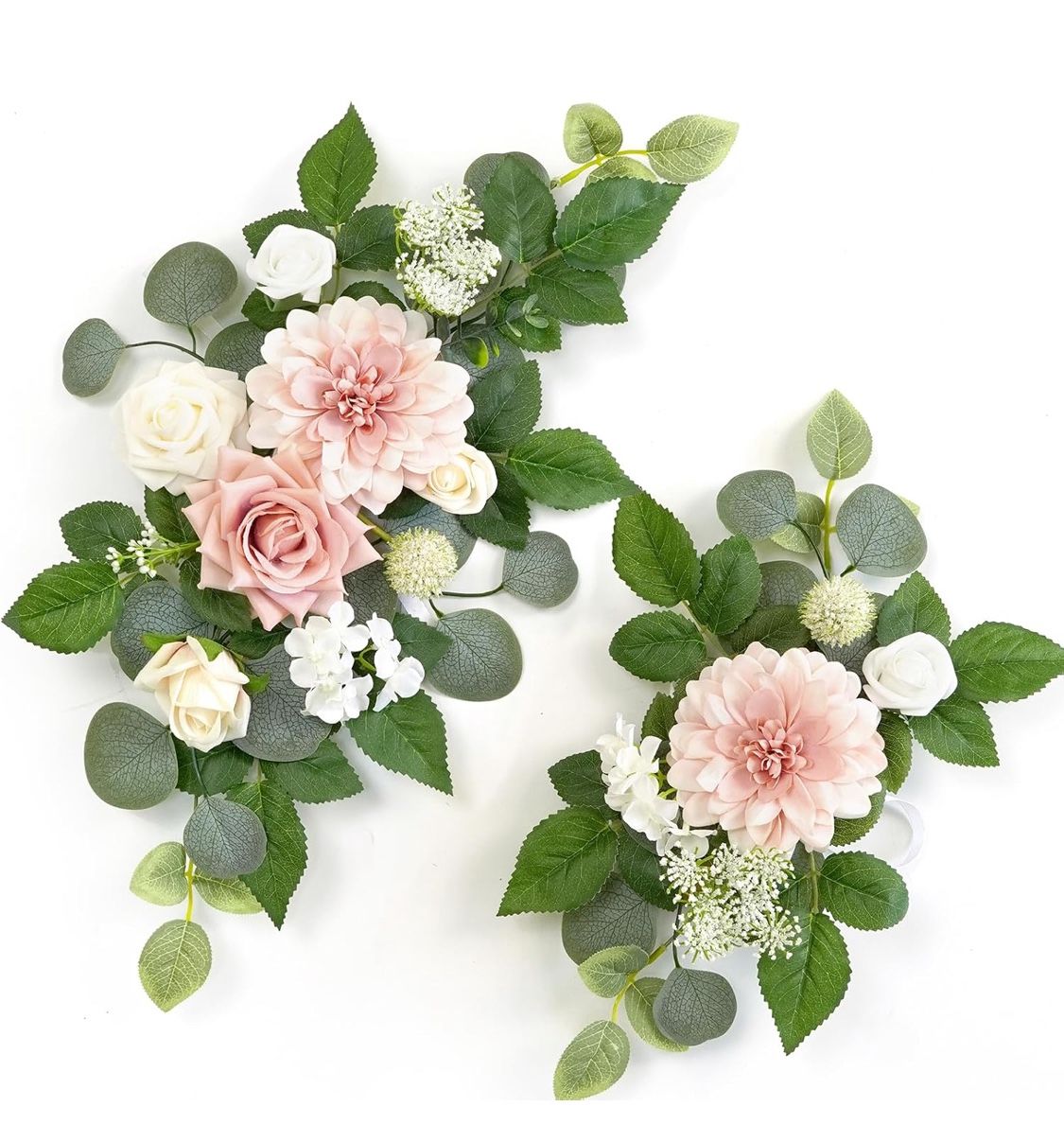 WEIERYUE(Pack of 2) Artificial Flowers Decorations,Artificial Arch Backdrop Garlandfor Ceremony Party Reception Entrance Welcome Easel Door Floral Dec