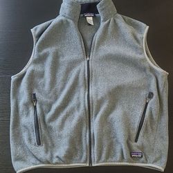 Patagonia Synchilla Fleece Vest Men XL Gray Full Zip Sleeveless Outdoor Sweater 