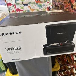 Crosley Voyager Vinyl Record Player with Speakers and Wireless Bluetooth - Audio Turntables