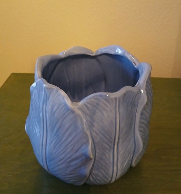 Blue Ceramic Tulip Planting Pot