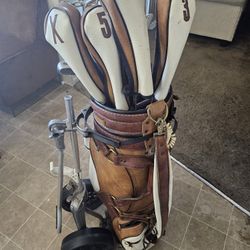 Vintage Golf Set and Trolley 