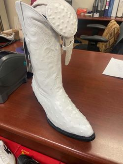 Bota vaquera de piel con cinturón para hombre