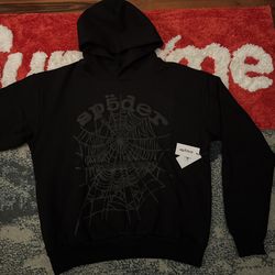 Black spider web design hoodie