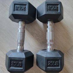 Pair Of 20 Lb Dumbells 