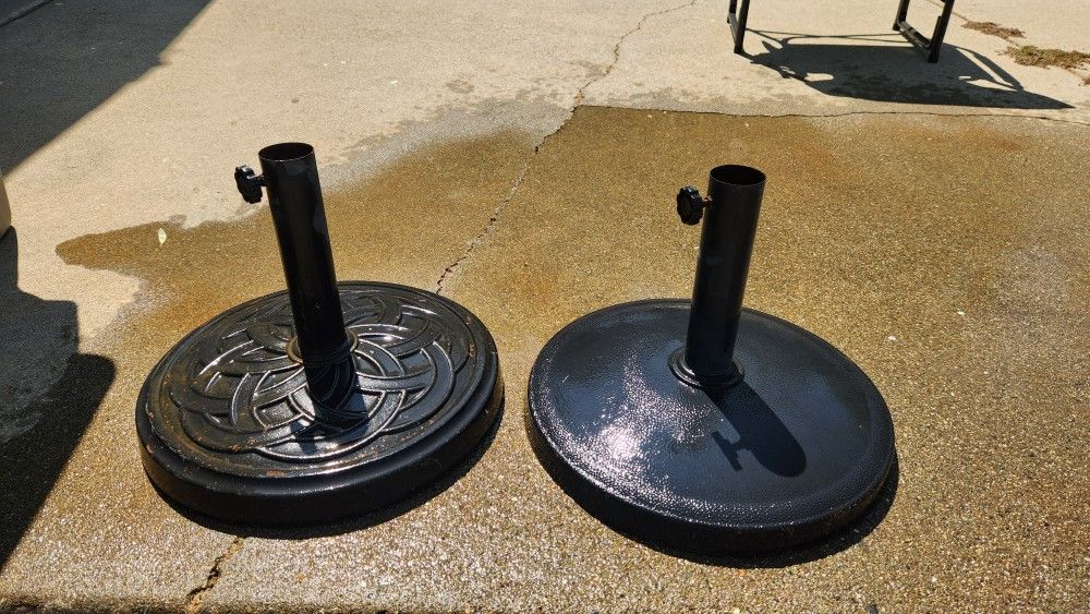 Two Heavy Duty, Metal Umbrella Stands