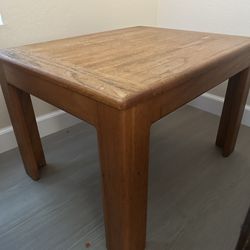 Solid Wood Side Table - Sturdy, Worn Vintage Charm - 24"x30"x19"