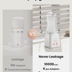 Bottle Warmer, Portable Bottle Warmer for Travel with 4 Adapters, Rechargeable