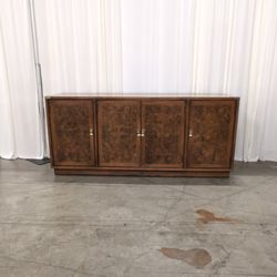 Hickory Manufacturing Company Burl Wood Sideboard with Brass Accents