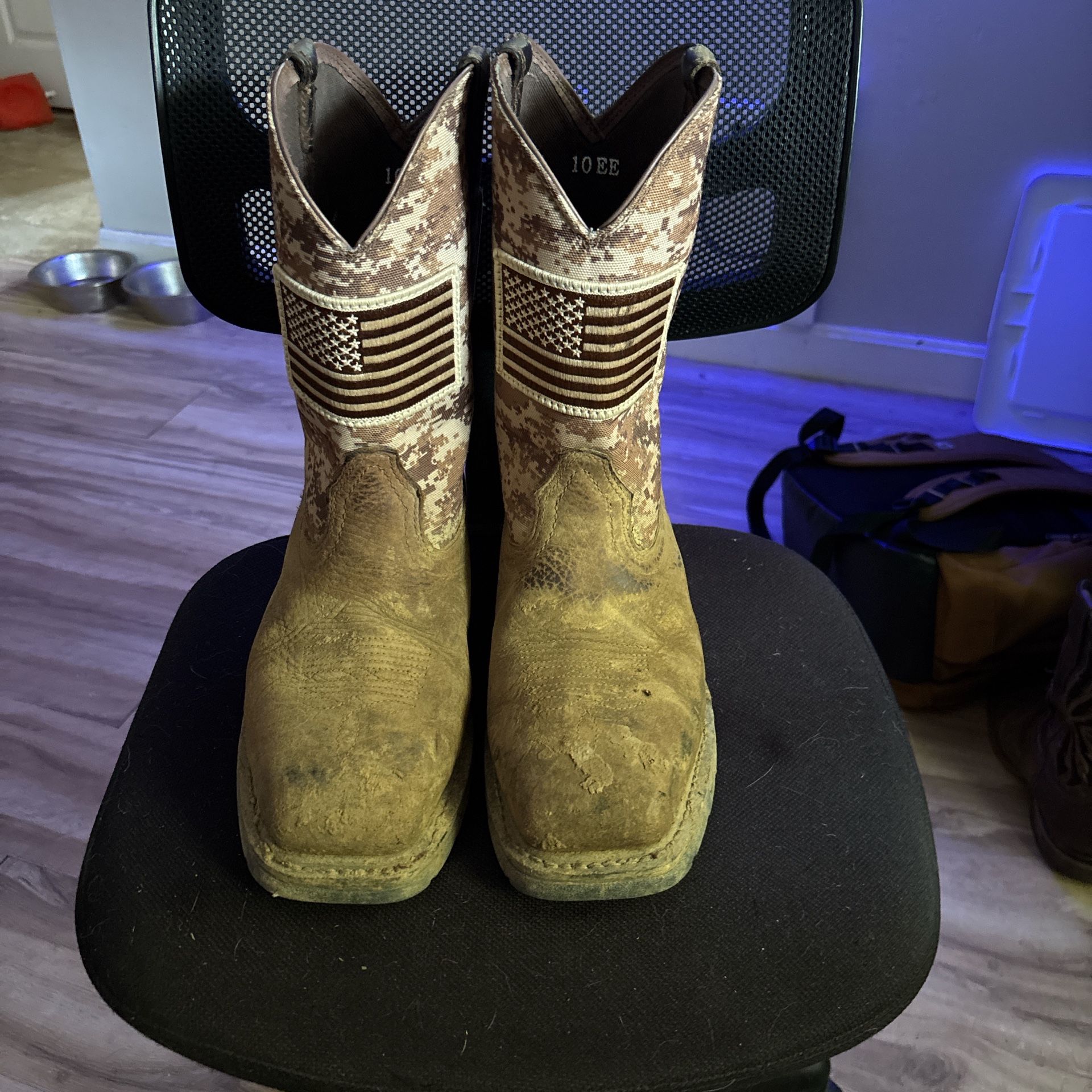 Ariat Steel Toe American Flag Boot Size 10ee
