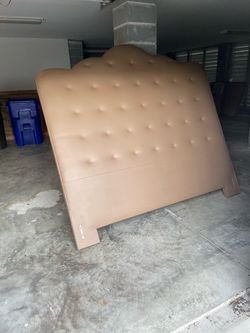 Leather tufted headboard