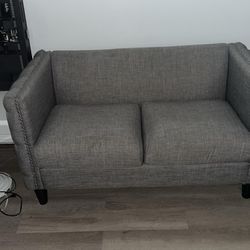 Gray Tufted Couch 