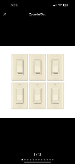 6 pack BESTTEN Almond Dimmer Switch, 3 Way or Single-Pole, for Dimmable