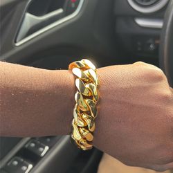 18k gold plated cuban bracelet