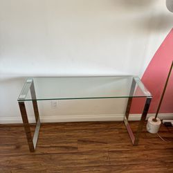 Modern Glass Console Table with Chrome Legs - Sleek and Stylish