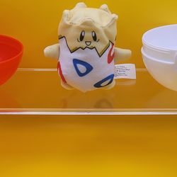 1999 Pokemon Togepi 3" Plush Nintendo Burger King Kids Meal Toy Collectible W/ Pokeball
