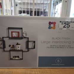 Black Finish Large Interlocking Shelf 