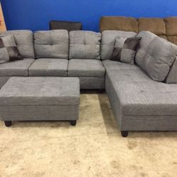 Sectional and ottoman