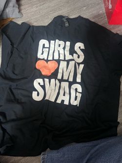 Girls Love My Swag Black Graphic T-Shirt