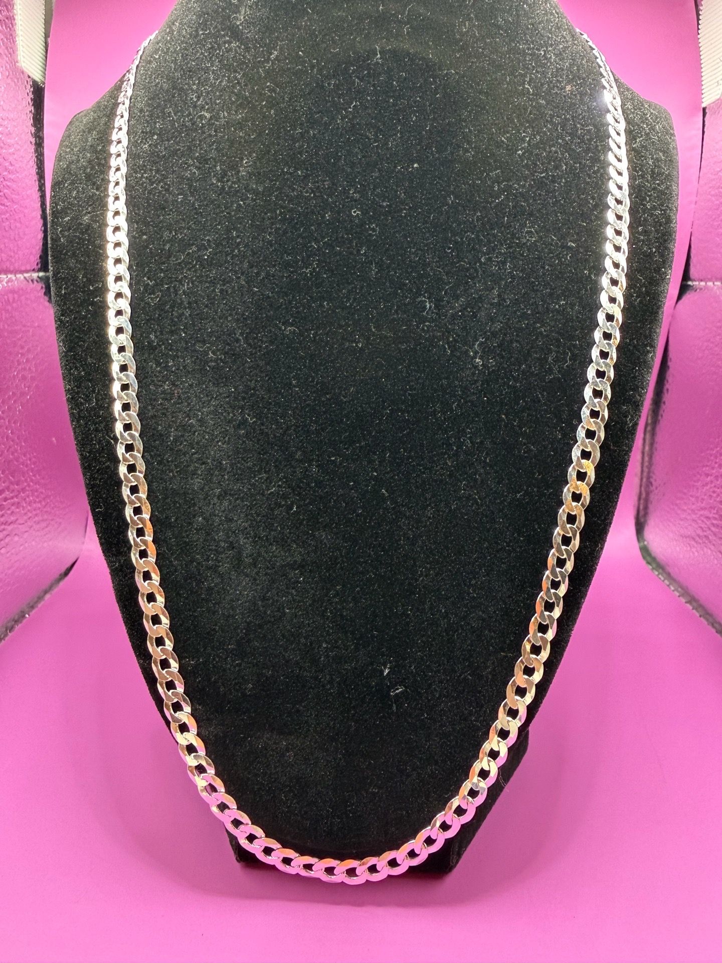 24” Cuban silver necklace