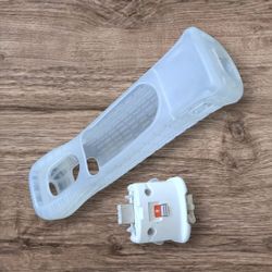 OEM NINTENDO MOTION PLUS ADAPTER WITH GEL REMOTE COVER CASE