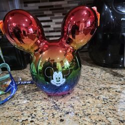 Disneyland Mickey Mouse Head Popcorn Bucket Rainbow 