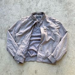 Vintage Y2K Members Only Tan Gray (Taupe) Bomber Jacket Size Large